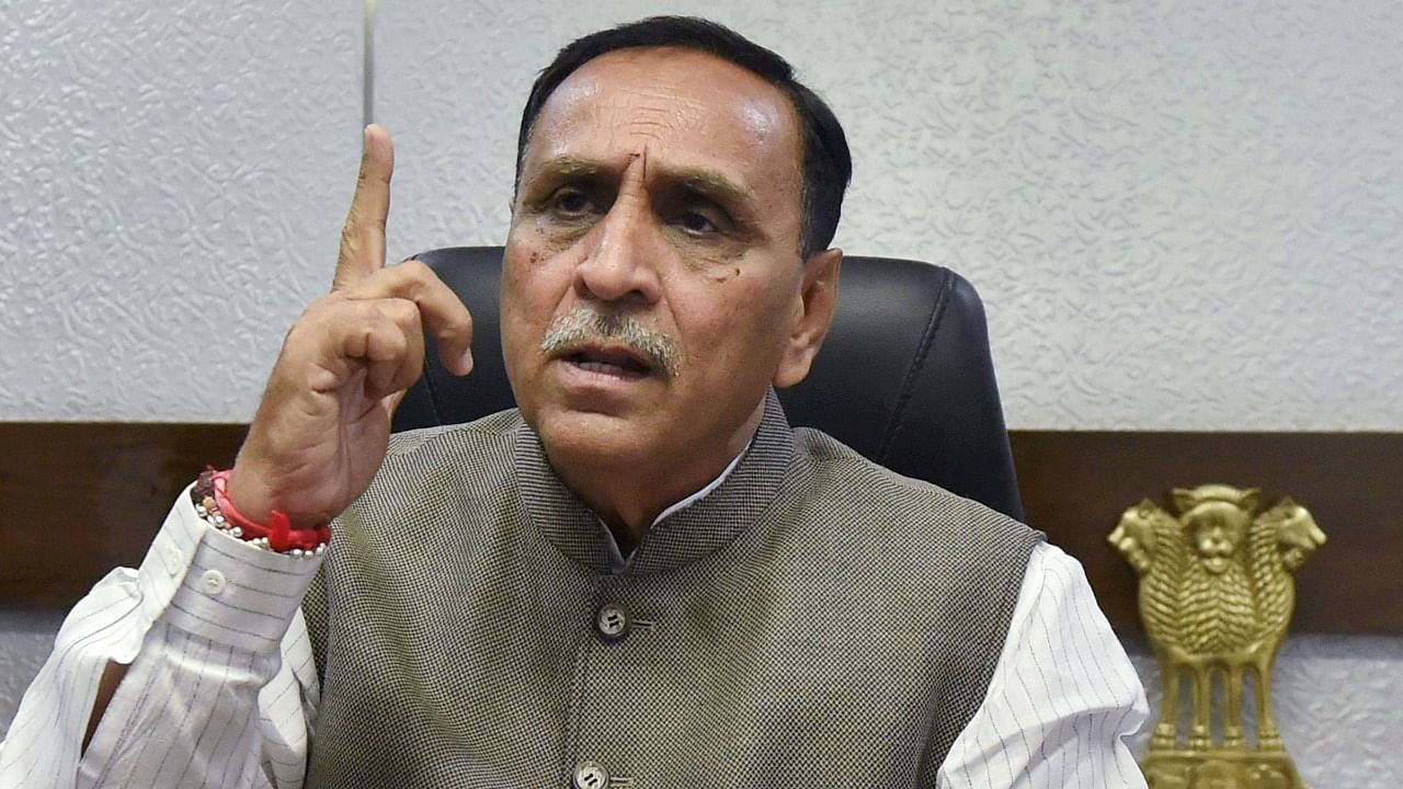 Gujarat Chief Minister Vijay Rupani on Saturday tendered his resignation to Gujarat Governor Acharya Devvrat at his residence, Raj Bhavan in Gandhinagar. Credit: PTI File Photo