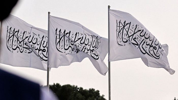 Taliban flags hoisted in Kabul. Credit: AFP File Photo