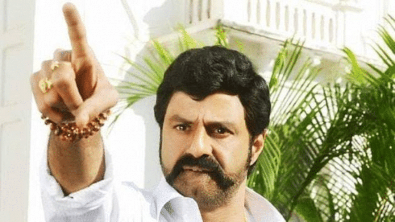 Actor Balakrishna in a still from a film. Credit: Twitter/@AnilRavipudi