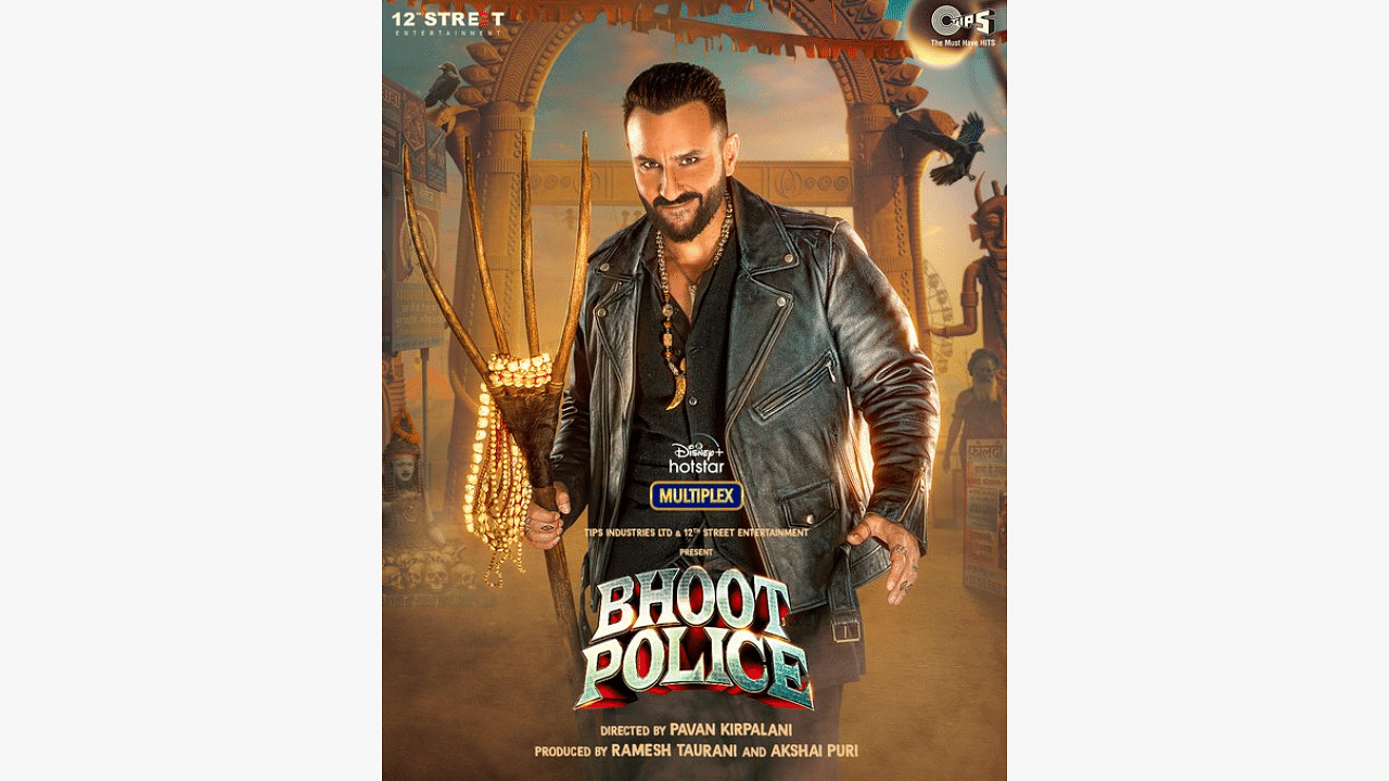 Saif Ali Khan in a poster of 'Bhoot Police'. Credit: IMDb
