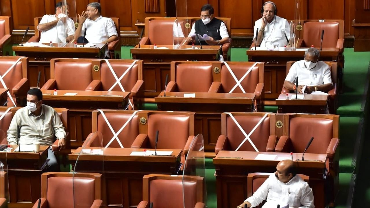 Ex-CM B S Yediyurappa now back-bencher in Assembly. Credit: DH Photo