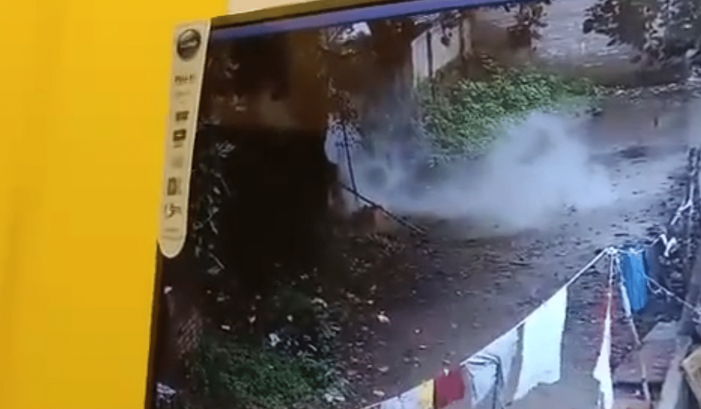 The MP posted a video showing smoke emerging due to one of the bombs. Credit: Twitter/@ArjunsinghWB