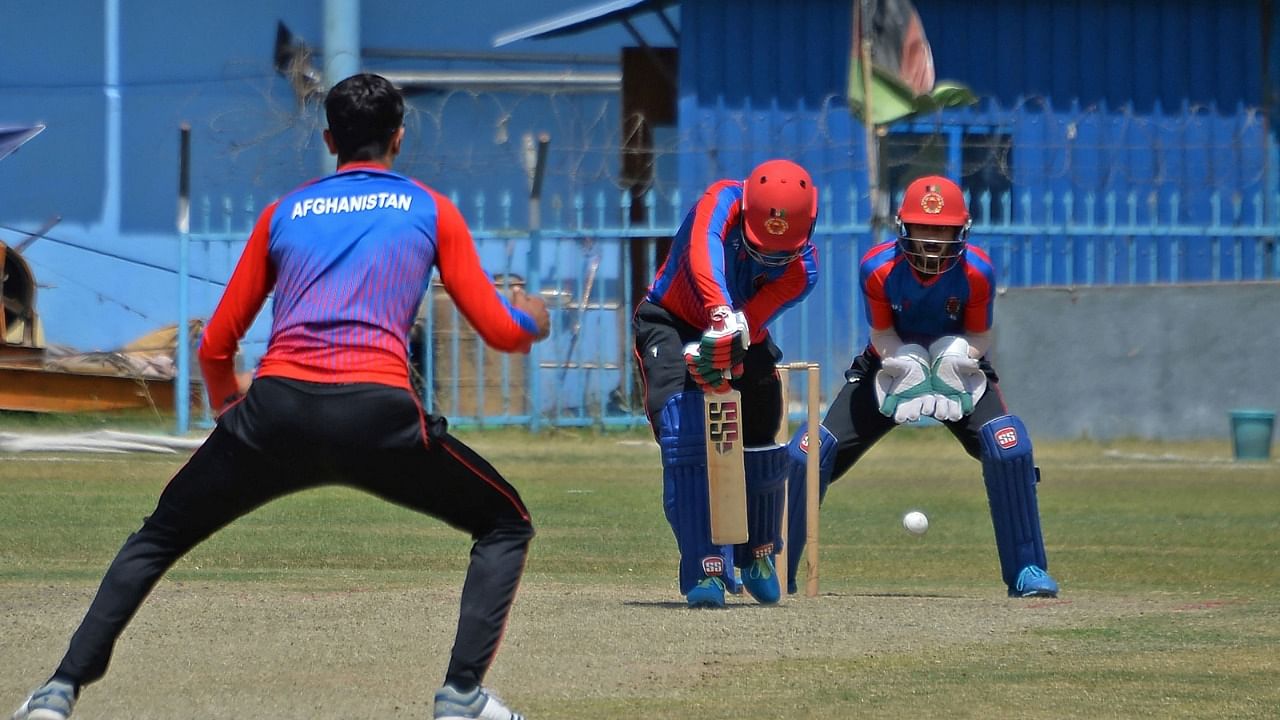  Afghanistan's national cricket team players attend a training session at the Kabul International Cricket Ground. Credit: AFP File Photo