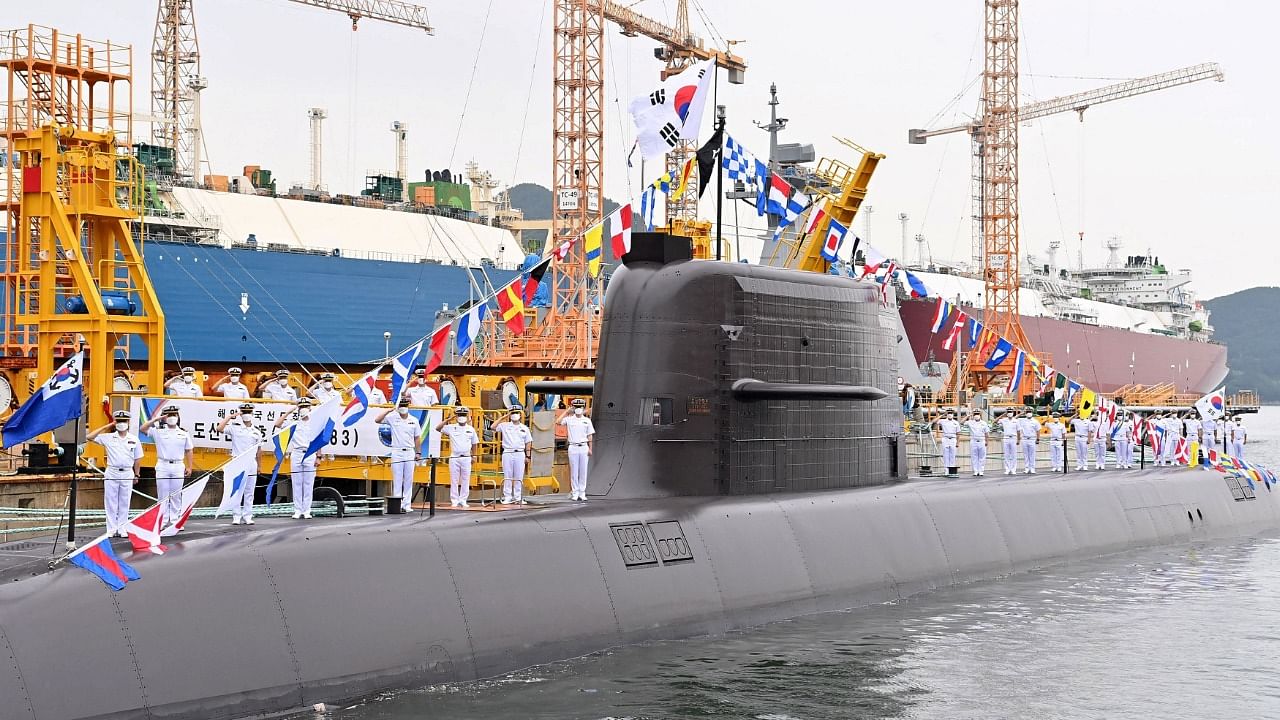 South Korea successfully test-fired a submarine-launched ballistic missile on September 15, 2021, the presidential Blue House said, becoming only the seventh country in the world with the advanced technology. Credit: Photo by Handout/South Korean Defence Ministry/AFP 