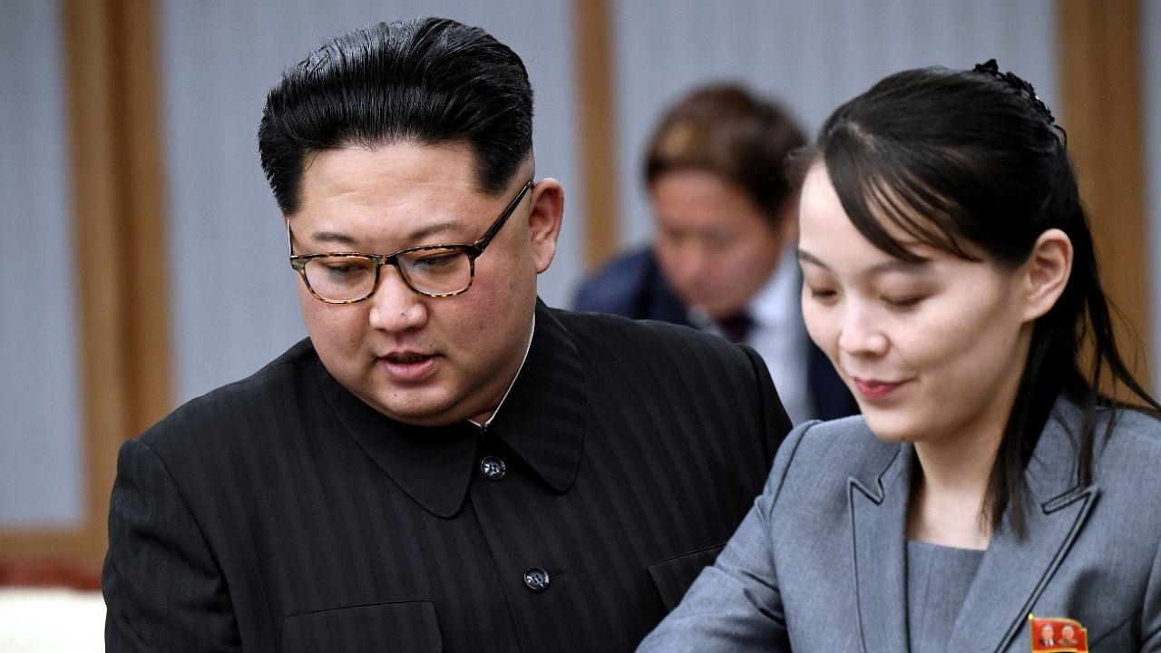 North Korean leader Kim Jong Un and his sister Kim Yo Jong. Credit: Reuters File Photo