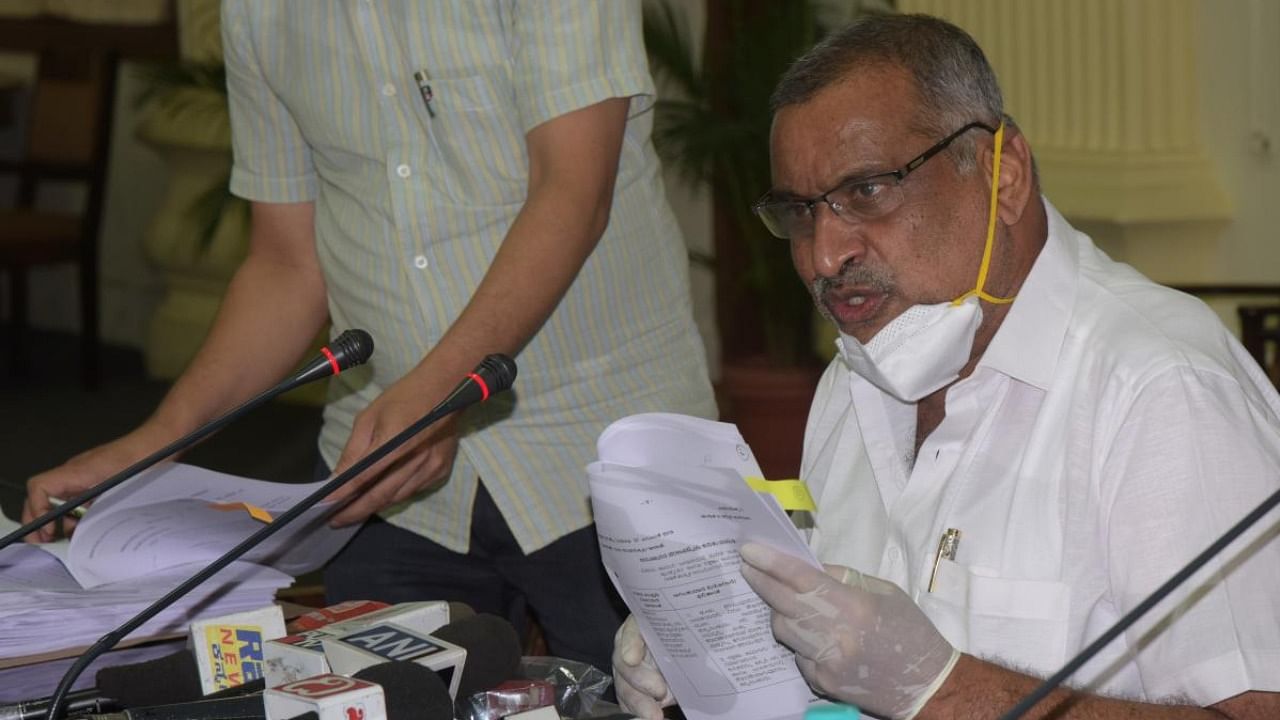 Minor Irrigation Minister J C Madhuswamy. Credit: DH Photo