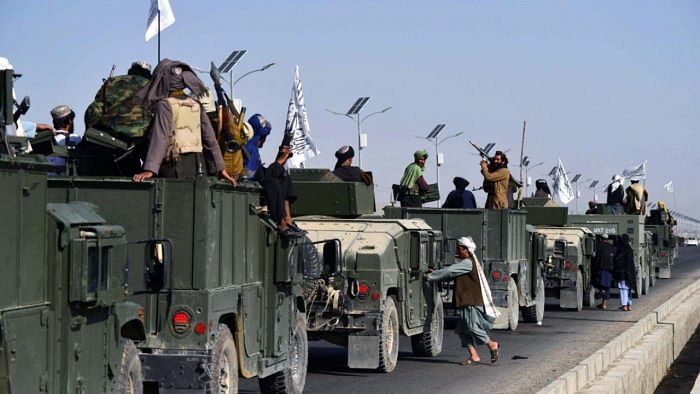 Taliban fighters in Kandahar after they took over Afghanistan. Credit: AFP Photo