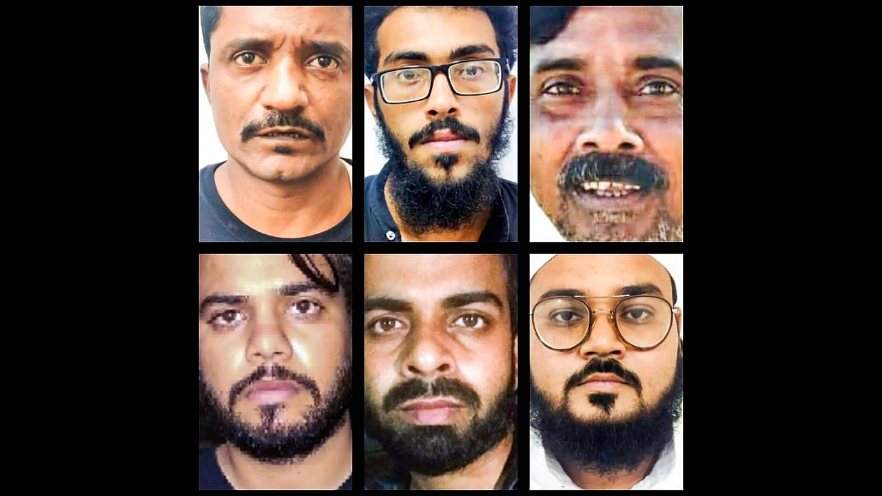 Six terror suspects, including two allegedly trained by Pakistan’s Inter-Services Intelligence (ISI), who have been arrested by the Delhi Police Special Cell. Credit: PTI Photo