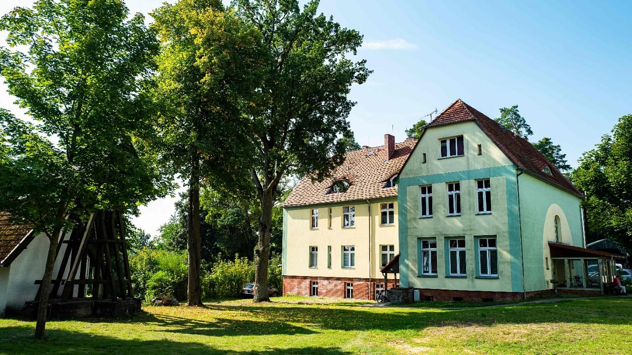 View of the house in which German Chancellor Angela Merkel grew up in, in Templin. Credit: AFP Photo