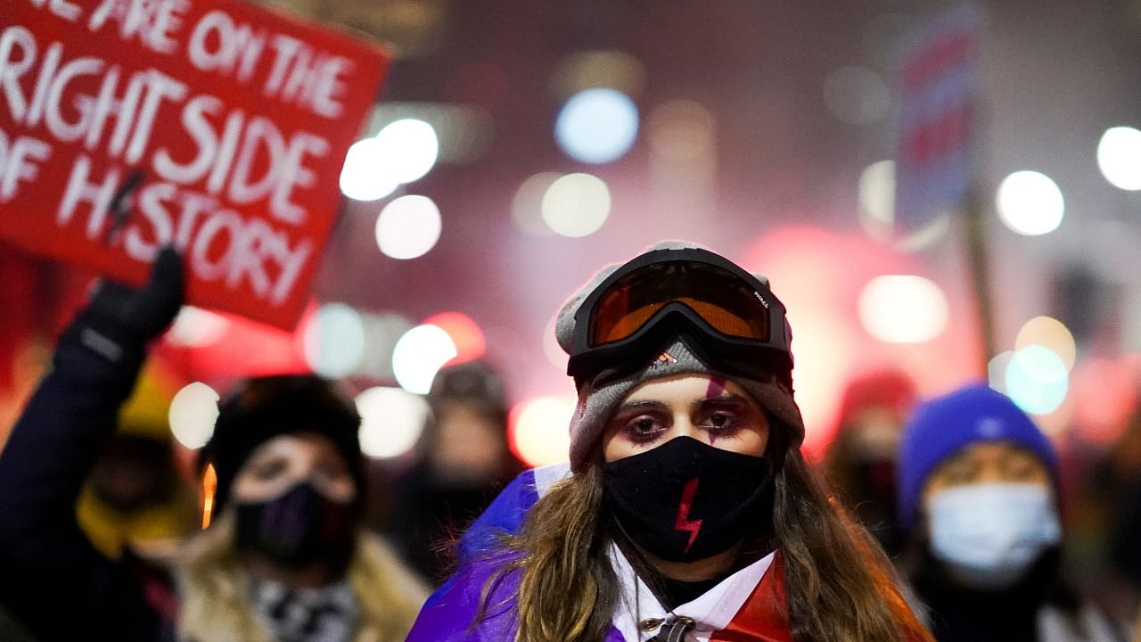 Protest against a decision restricting abortion rights, in Warsaw. Credit: Reuters File Photo