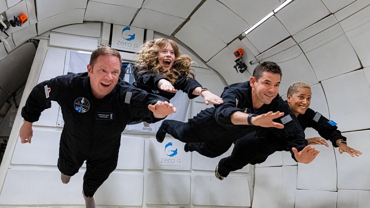 The Inspiration4 crew of Chris Sembroski, Sian Proctor, Jared Isaacman and Hayley Arceneaux. Credit: Reuters File Photo