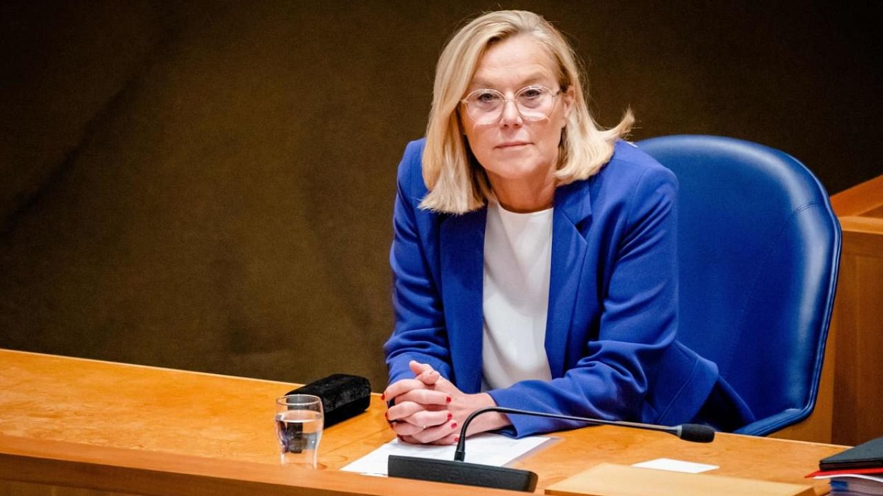 Outgoing Minister Sigrid Kaag of Foreign Affairs. Credit: AFP Photo
