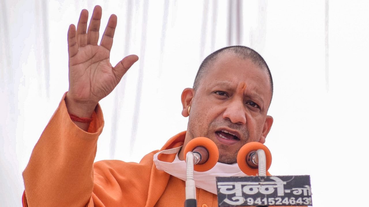 A desperate Adityanath is using the state's public relations budget to bolster his developmental successes and welfare initiatives. Credit: PTI File Photo