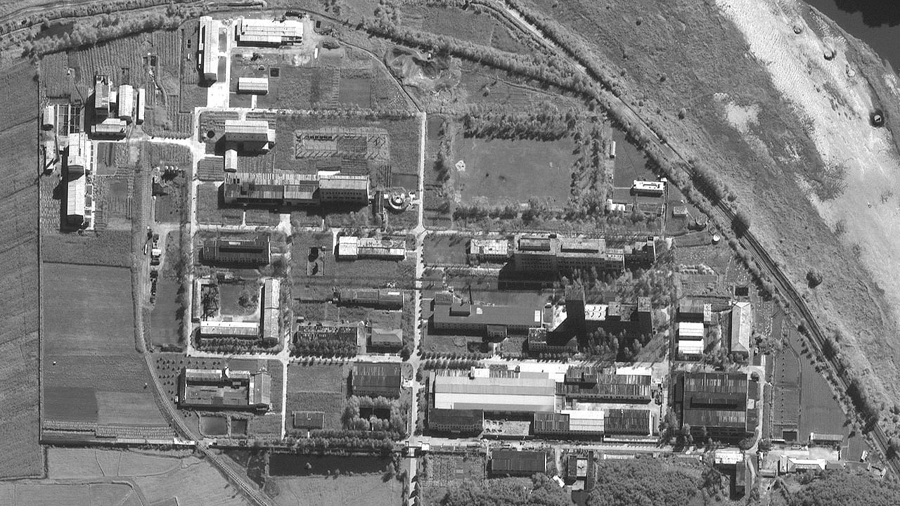 An overview of a processing facility at the Yongbyon Nuclear Research Facility complex in Yongbyon, North Korea. Credit: AFP Photo/Satellite image ©2021 Maxar Technologies