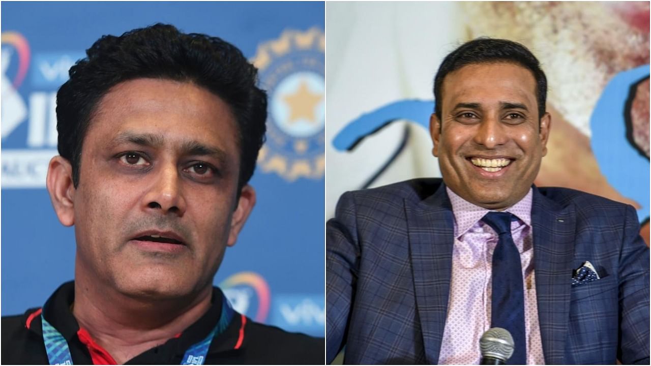 Former Indian cricketers Anil Kumble and VVS Laxman. Credit: AFP/PTI 