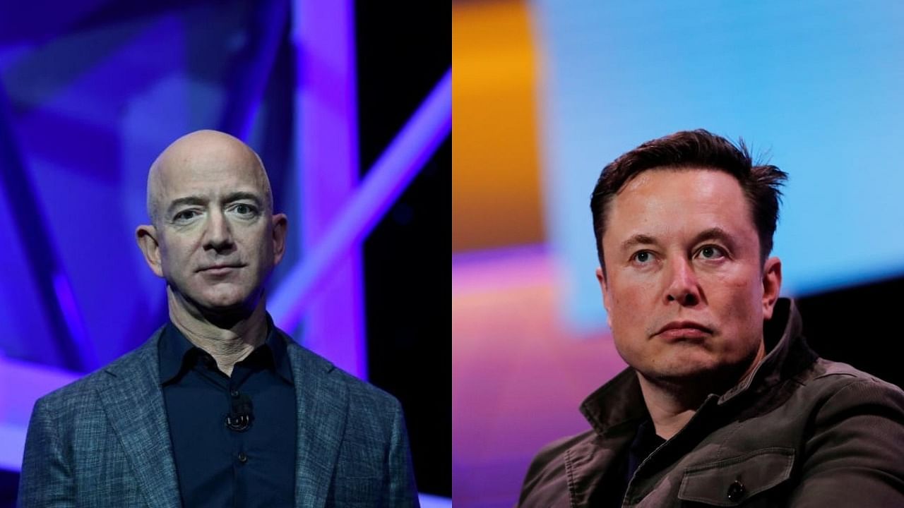 Jeff Bezos and Elon Musk. Credit: Reuters Photo
