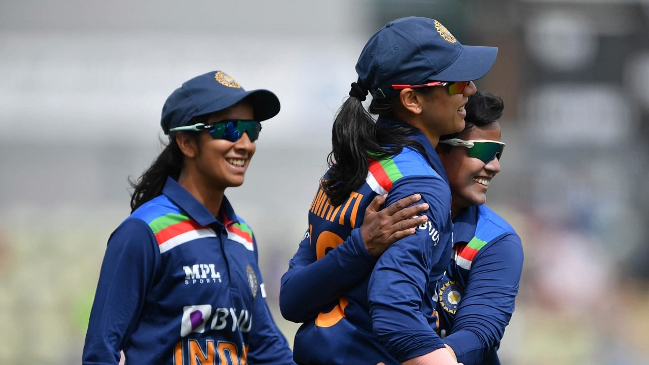 Jemimah Rodrigues (L), who had a dismal run against England, played brilliantly in The Hundred and is back in the reckoning for the number three spot. Credit: AP/PTI File Photo