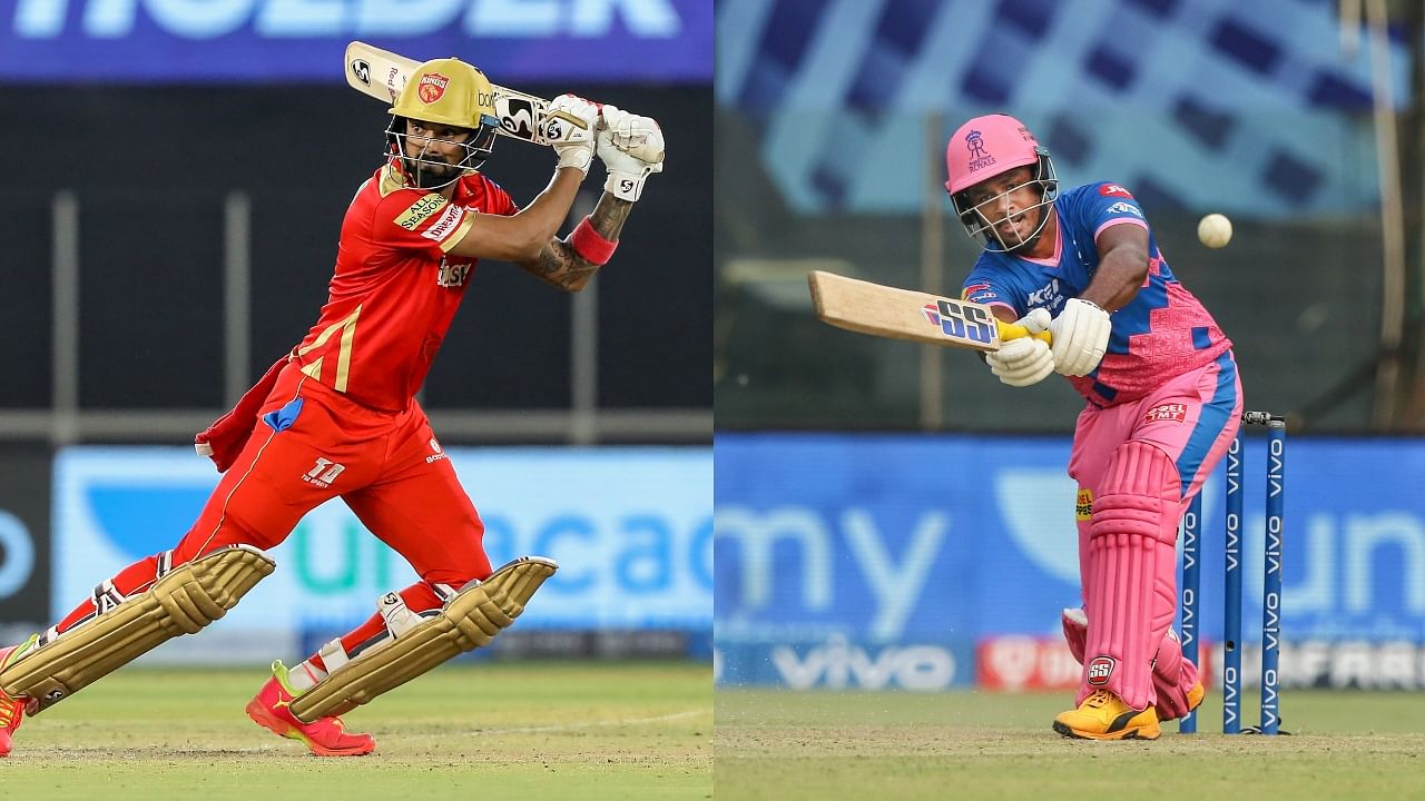 Punjab Kings captain K L Rahul (L) will square off against the Rajasthan Royals led by Sanju Samson (R). Credit: PTI File Photos