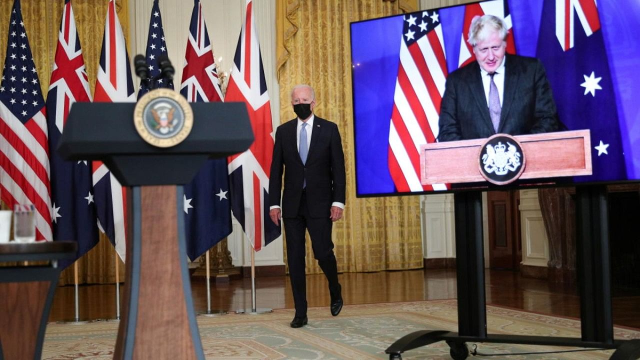 US President Joe Biden and British Prime Minister Boris Johnson. Credit: Reuters File Photo