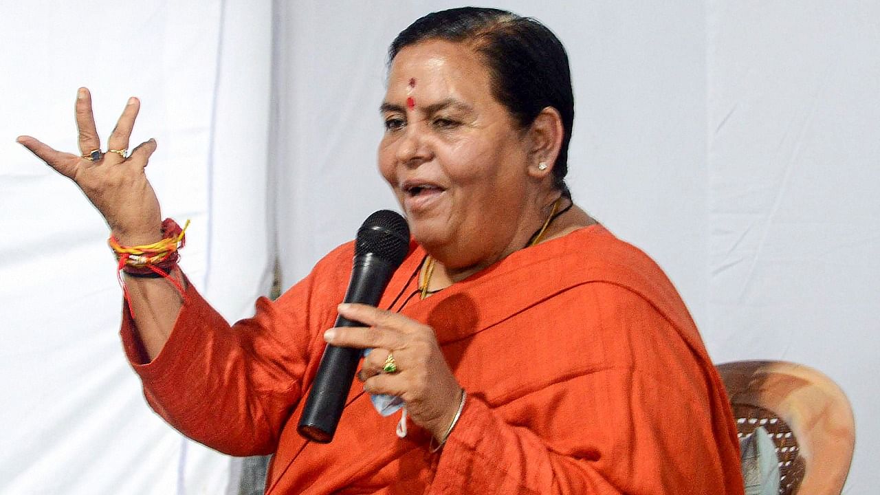 Senior BJP leader and former Union Minister Uma Bharti. Credit: PTI File Photo