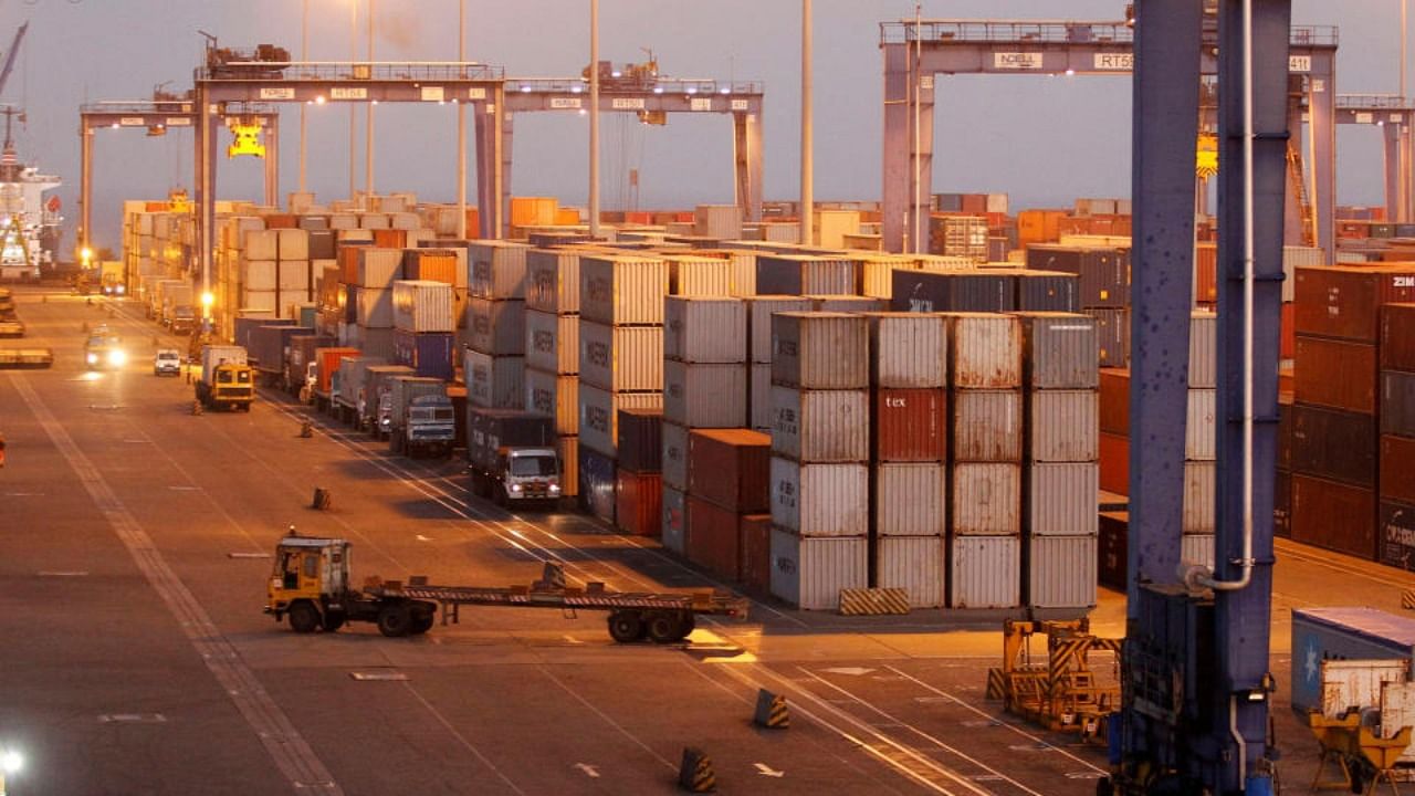 A general view of a container terminal at Mundra Port in Gujarat. Credit: Reuters Photo