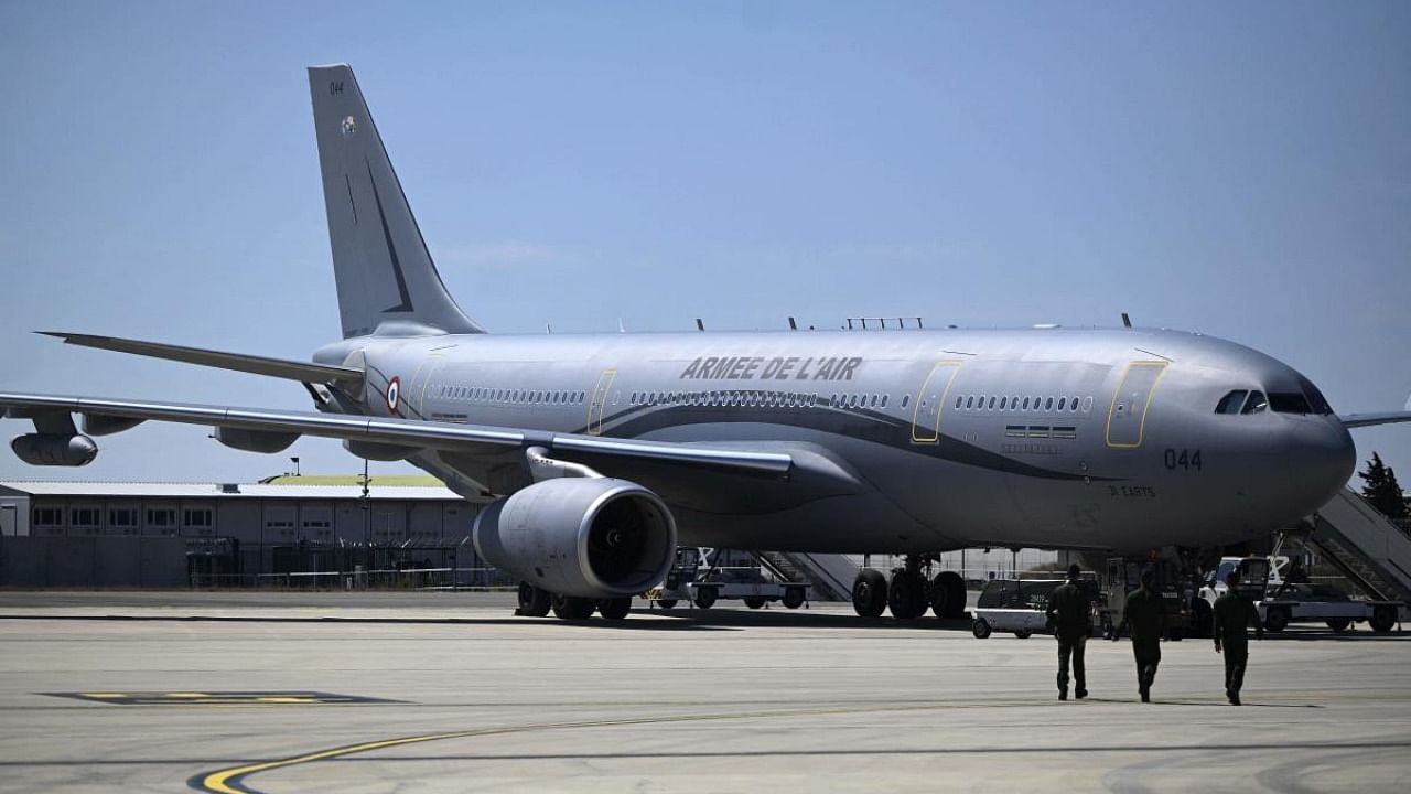 A view shows the new Airbus A330 MRTT 'Phenix' on the tarmac of Istres military base, southern France. Credit: AFP Photo