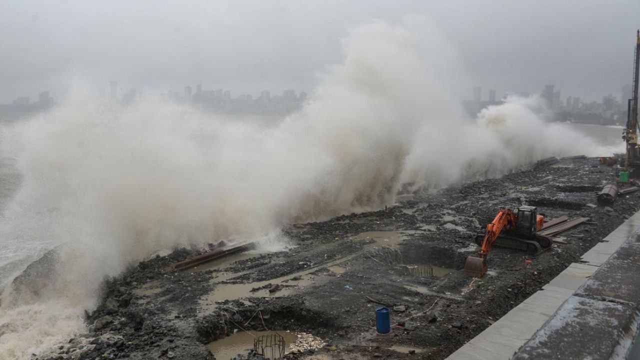 Work underway as part of coastal road project in Mumbai. Credit: AFP File Photo 