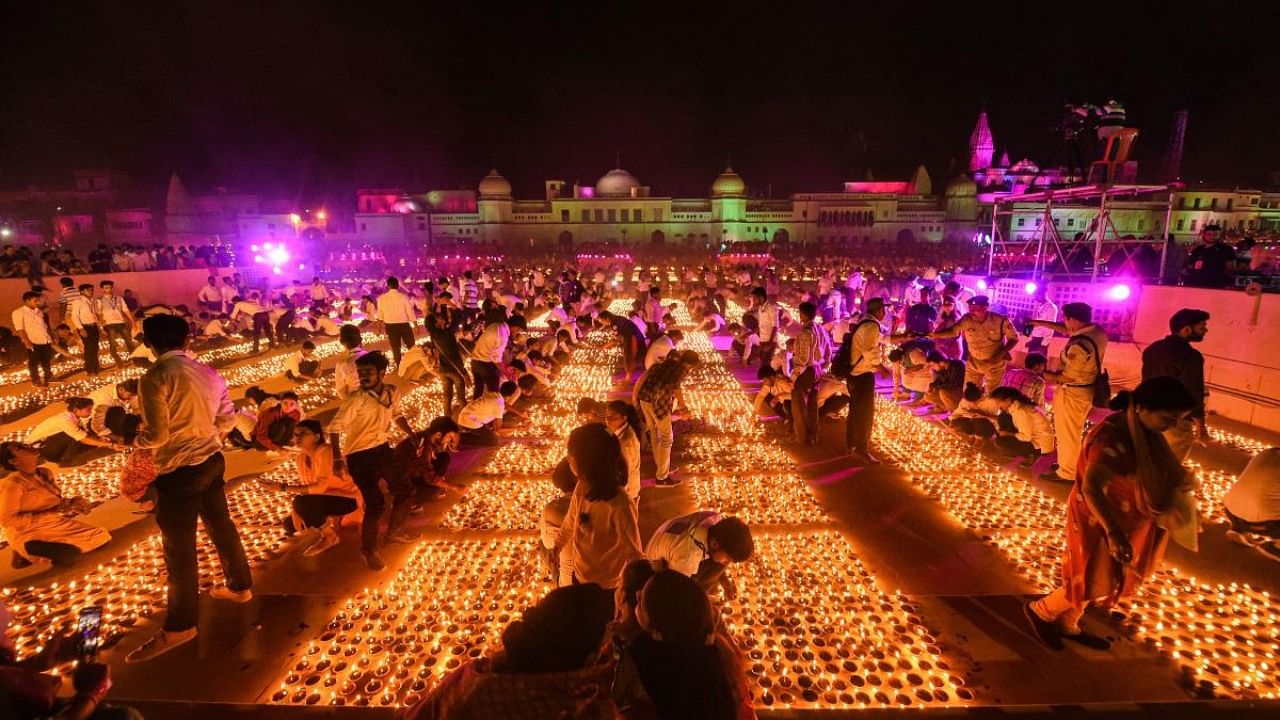 Deepotsav celebrations in Ayodhya in 2019. Credit: PTI File Photo