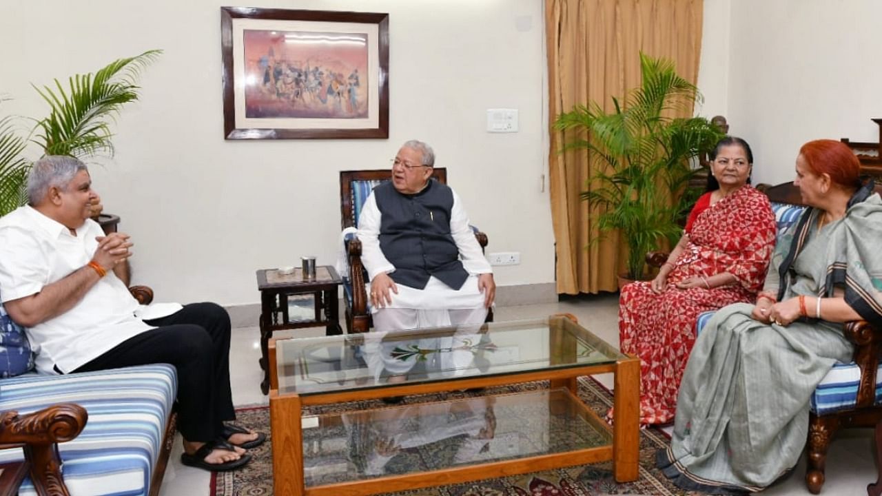 The Rajasthan governor tweeted about the meeting and also posted a photo of it on his Twitter handle. Credit: Twitter/@KalrajMishra