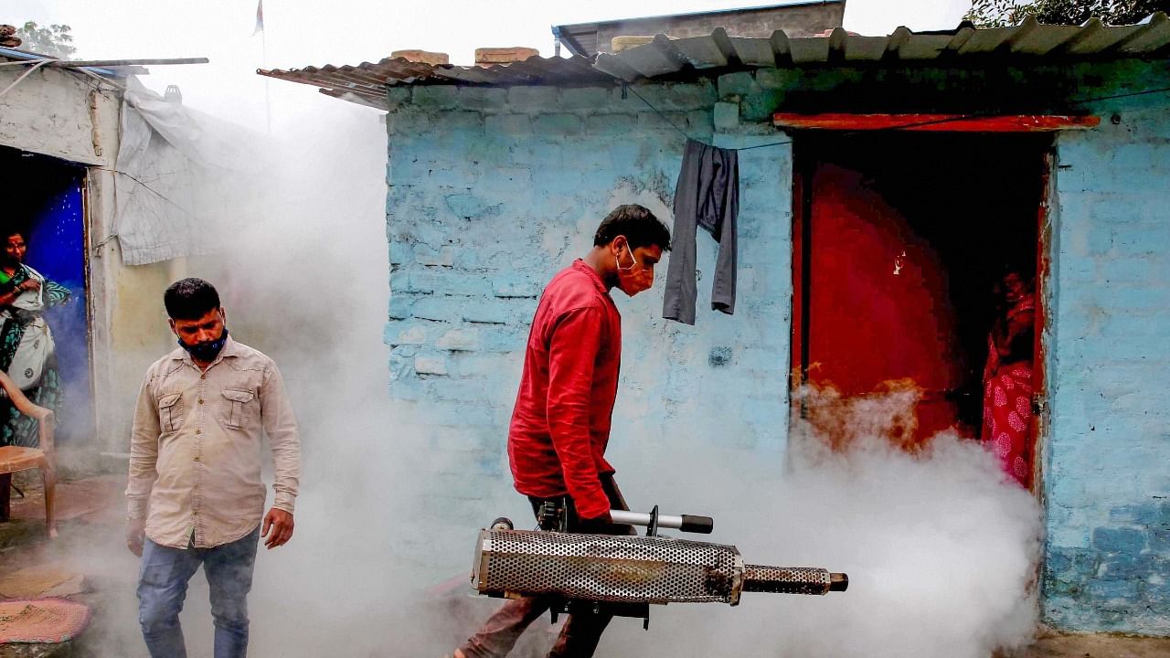 Fumigation against dengue mosquitoes. Credit: PTI Photo