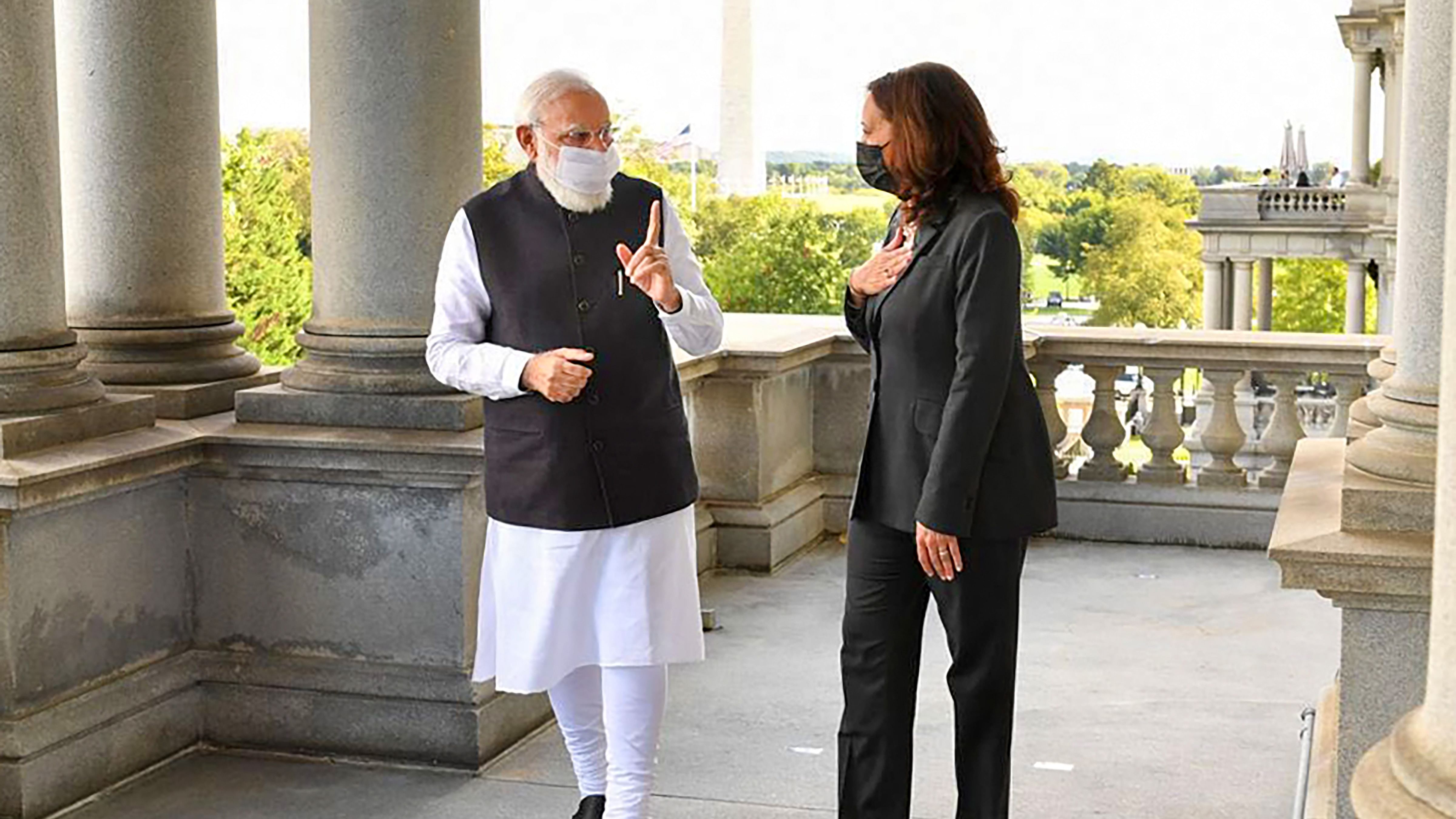 During her meeting with Modi, Harris took up suo moto the issue of terrorism coming out of Pakistan and affecting the security of India and the US,. Credit: PTI File Photo