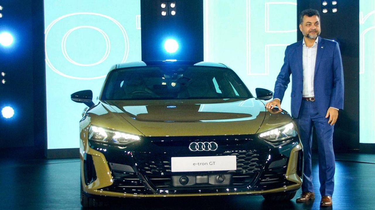 Balbir Singh Dhillon, Head of Audi India, at the launch of Audi E Tron GT. Credit: PTI File Photo