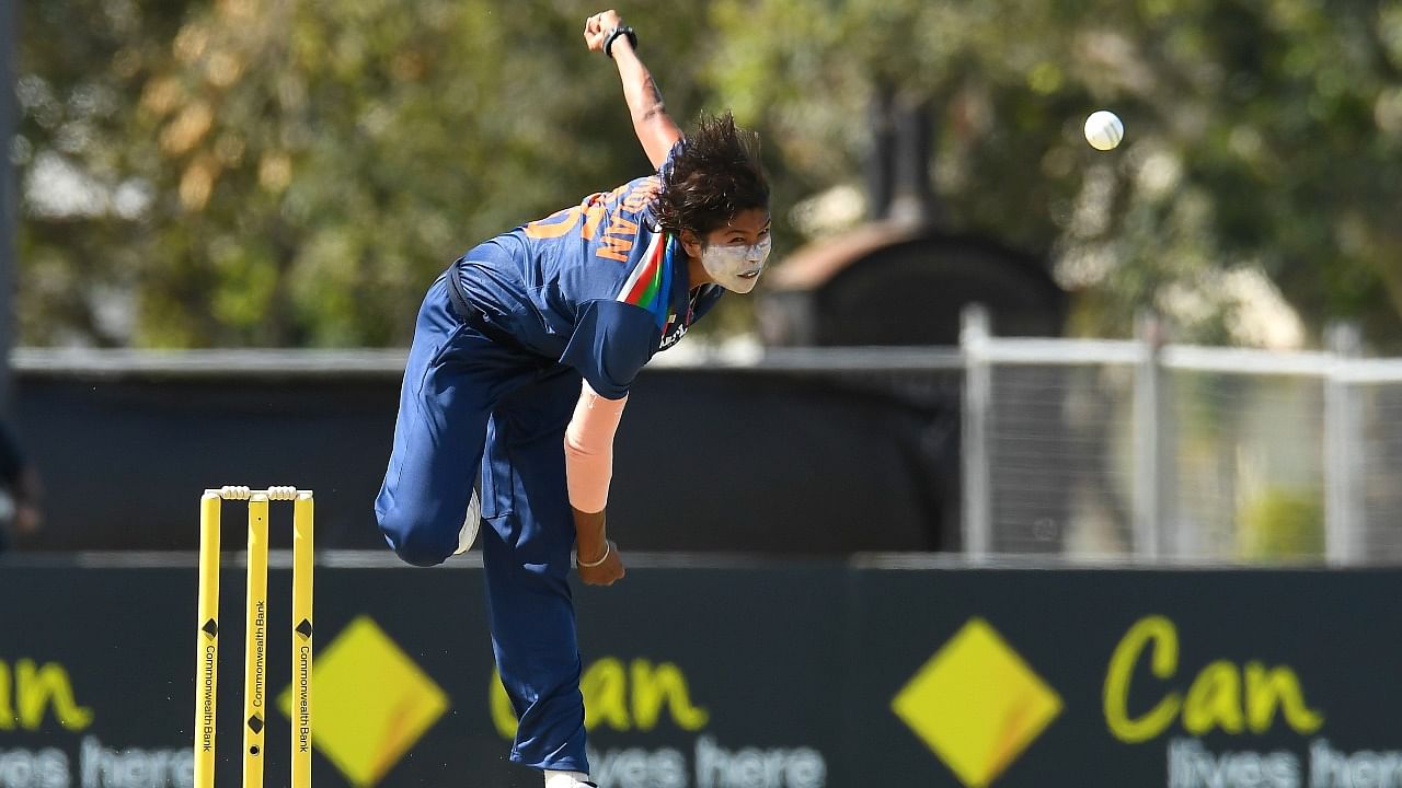 Goswami was adjudged player of the match for her performance. Credit: Twitter/@ICC