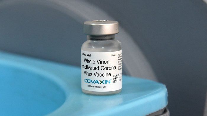 A vial of Bharat Biotech's Covaxin. Credit: AFP Photo