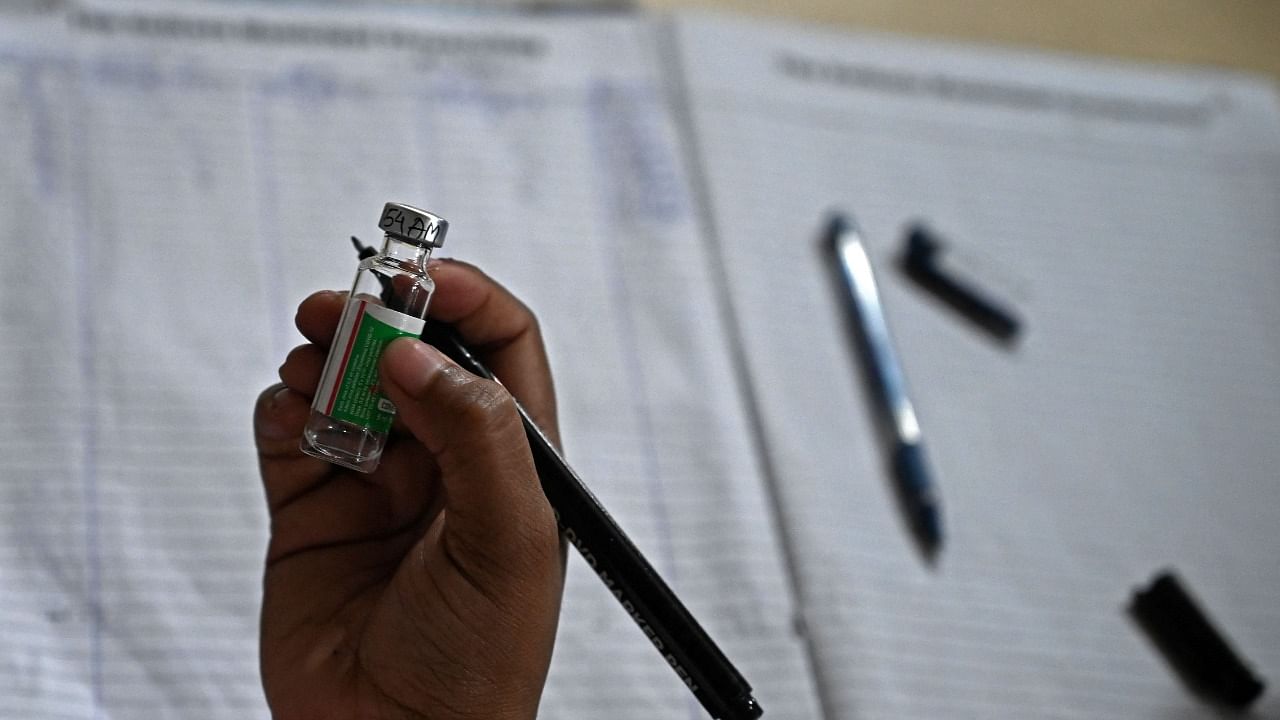 Covishield vaccine vial. Credit: AFP Photo