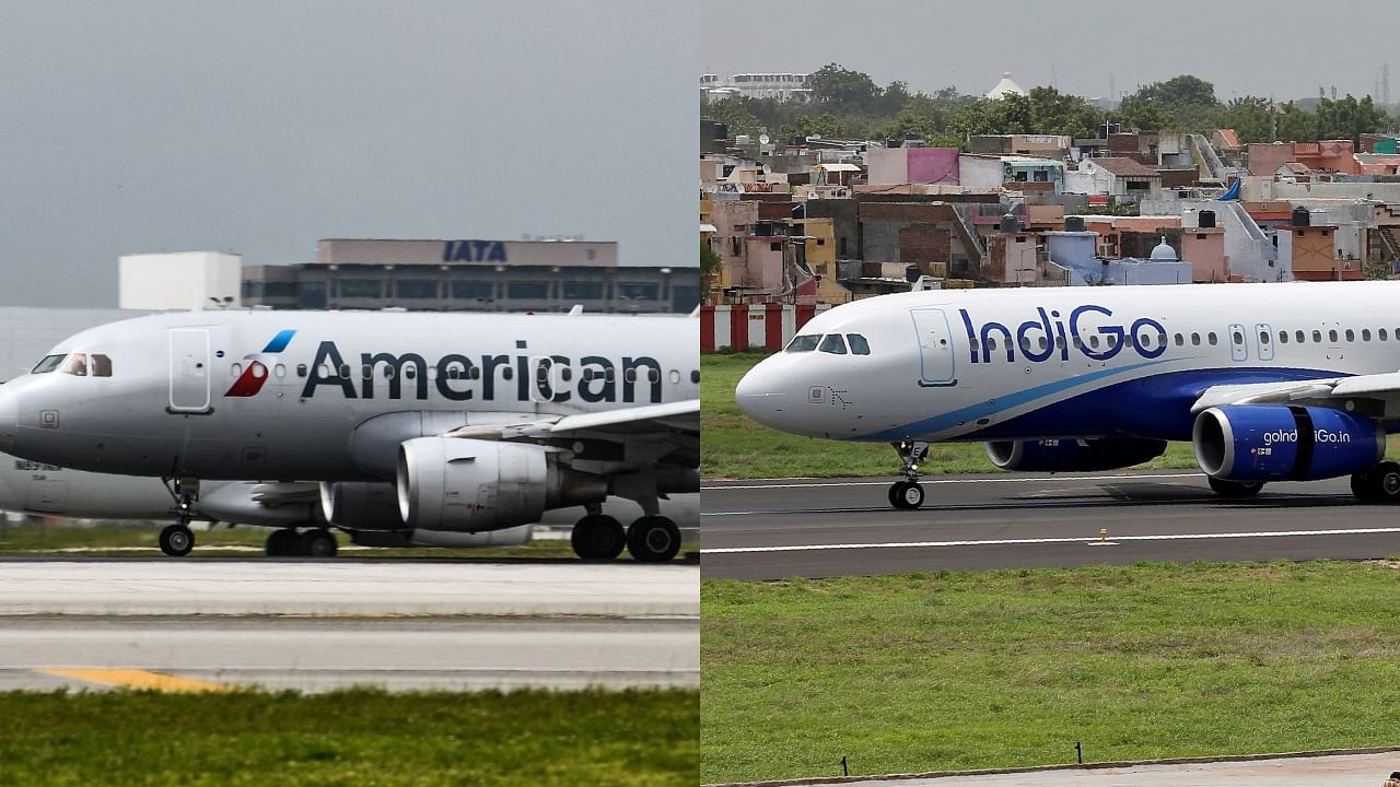 American Airlines and IndiGo. Credit: AFP/Reuters Photo