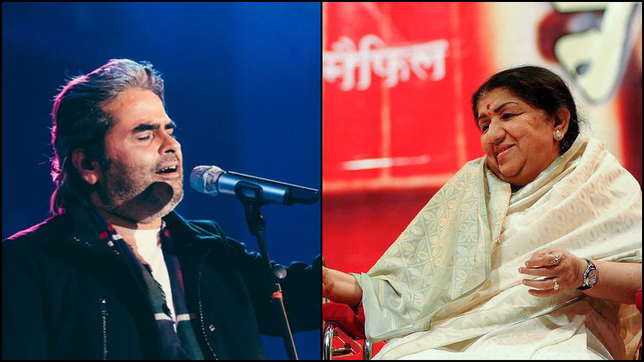 Vishal Bharadwaj and Lata Mangeshkar. Credit: Twitter/ PTI Photo