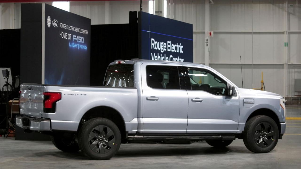 A Ford all-electric F-150 Lightning truck prototype. Credit: Reuters Photo