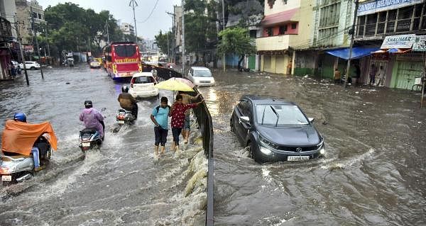 Rainfall in Telangana due to Cyclone Gulab. Credit: PTI Photo