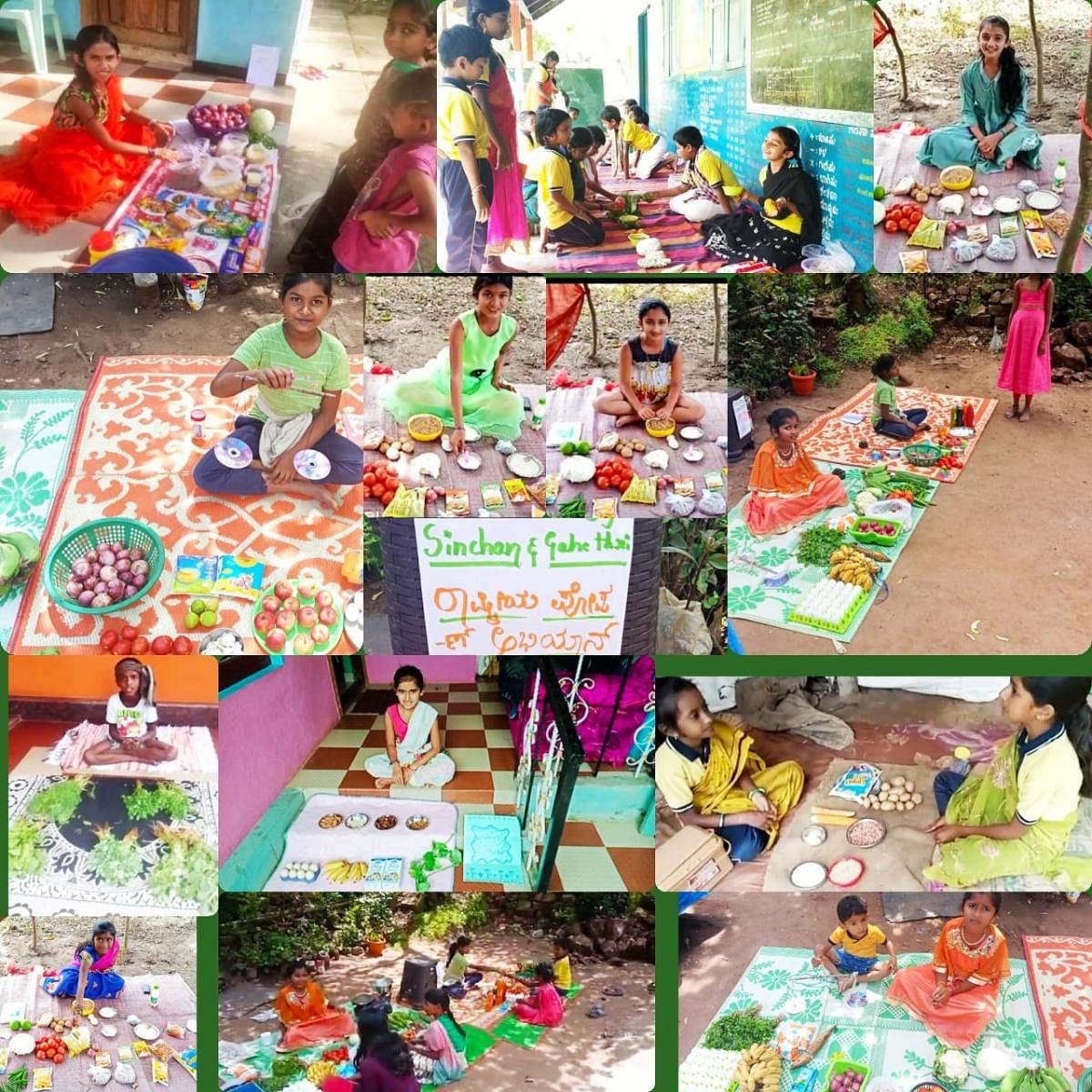 Students of Government Higher Primary School, Mulluru, take part in Rashtriya Poshan Abhiyan.