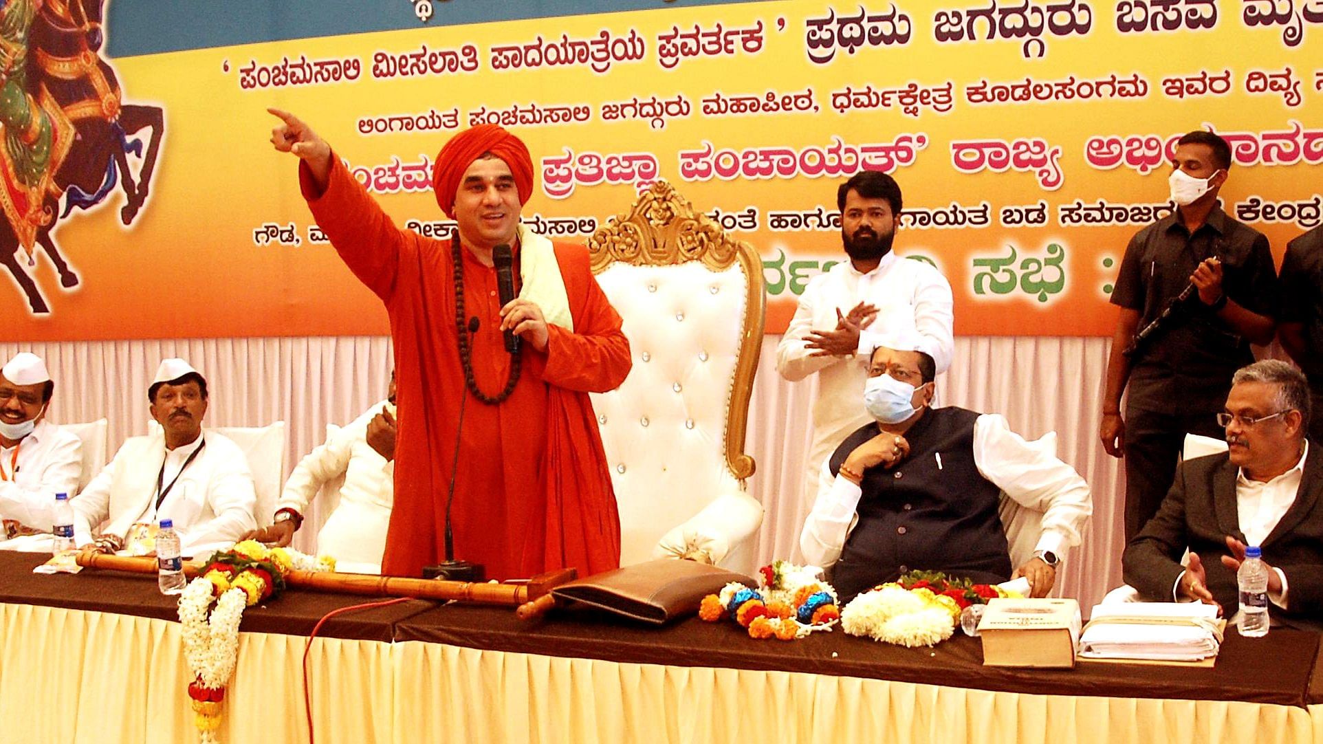 Panchamasali Mutt Seer Basava Jaya Mrityunjaya Swami. Credit: DH Photo