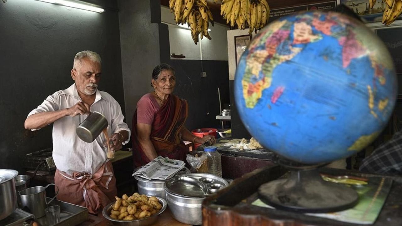 The couple, who are in their seventies, are seen in their tea stall in Kochi. Credit: Facebook Photo