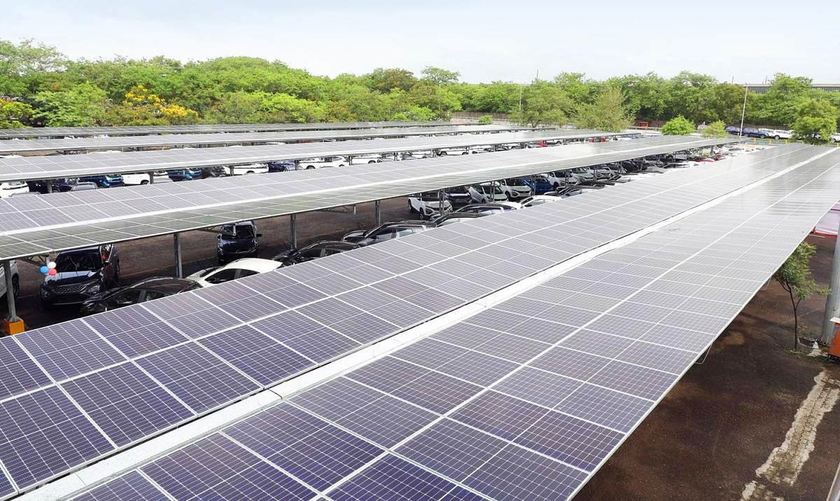 Solar panels in Karnataka. DH Photos