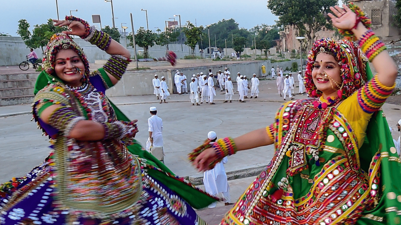Garba is a popular folk dance of Gujarat which is performed by devotees during the Navratri festival. Credit: PTI Photo