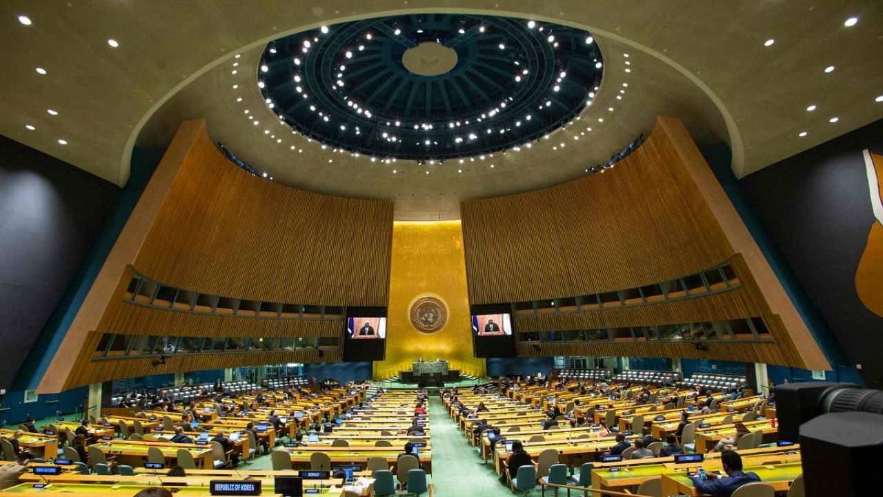United Nations General Assembly at UN headquarters. Credit: AFP File Photo