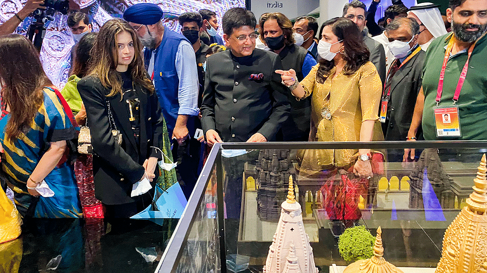 Union Commerce Minister Piyush Goyal at India Pavilion at Dubai Expo. Credit: PTI Photo