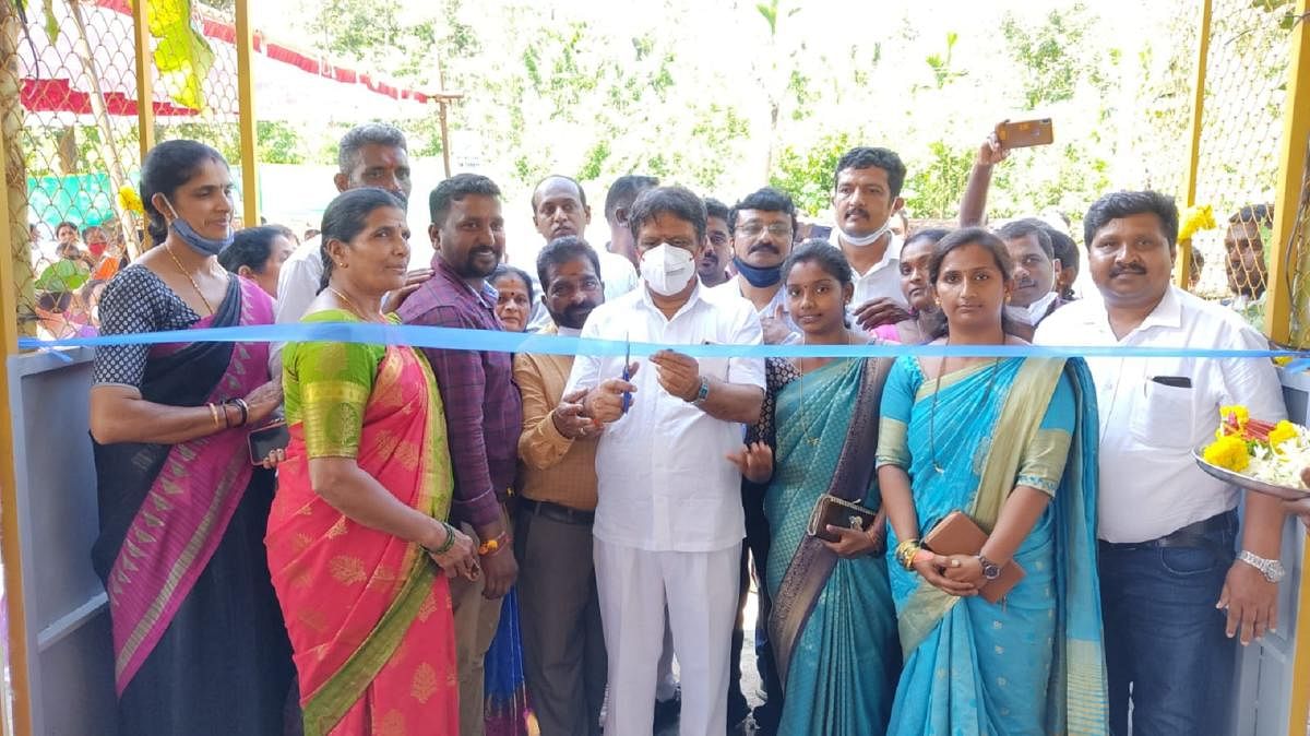MLA M P Appachu Ranjan inaugurates Swachha Sankeerna and a solid waste management unit in Basavanahalli.