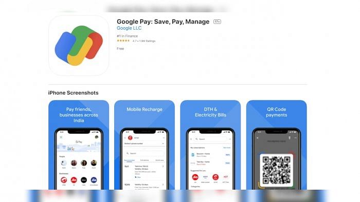 Screengrab of Google Pay application on App store. Credit: DH Web Desk