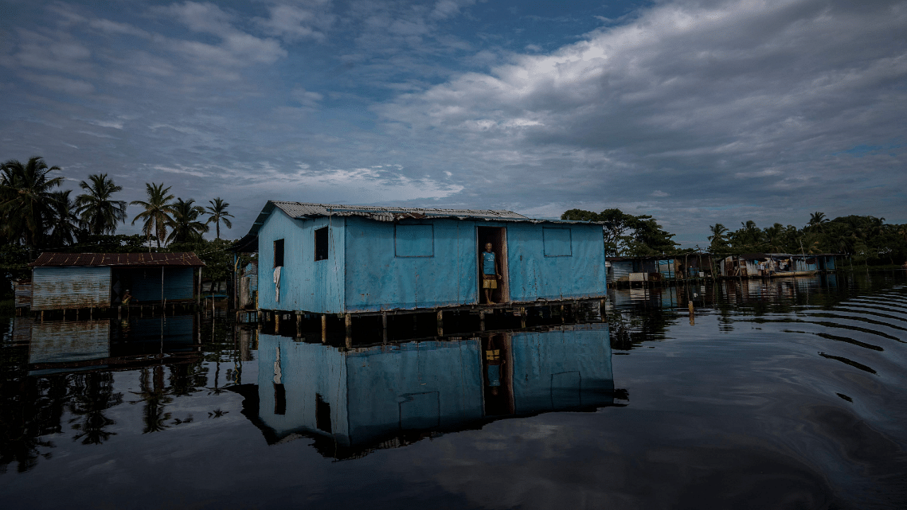 View of a stilt house over lake Maracaibo in the village of Ologa, in Zulia state, Venezuela. Credit: AFP Photo