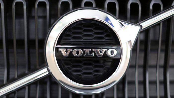 The logo of Volvo is seen on the front grill of a Volvo XC40 SUV displayed at a Volvo showroom in Mexico City. Credit: Reuters File Photo